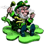 leprechaun on shamrock